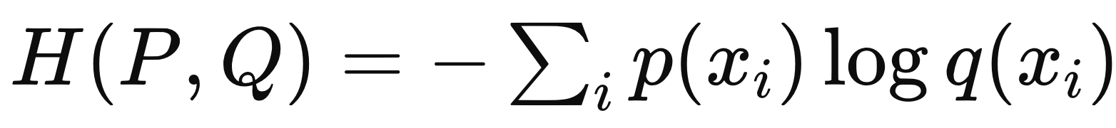 Mathematical equation for cross-entropy